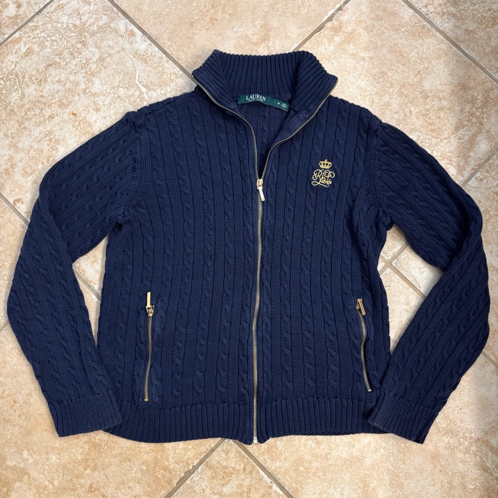 Ralph Lauren Navy Cable Knit Sweater
